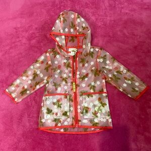 Cat & Jack Floral Raincoat with Red Trim